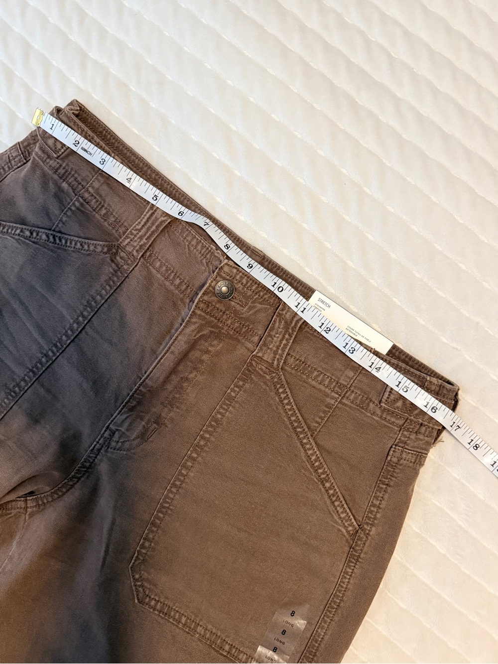 NWT AE Stretch High Waisted Utility Stovepipe Brown Jeans Pants 8L 29W - Picture 12 of 14